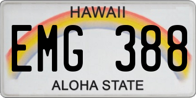 HI license plate EMG388