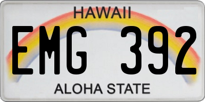 HI license plate EMG392