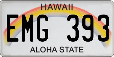 HI license plate EMG393