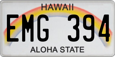 HI license plate EMG394