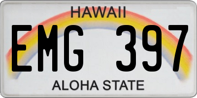 HI license plate EMG397