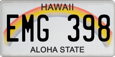 HI license plate EMG398