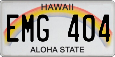 HI license plate EMG404