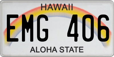 HI license plate EMG406