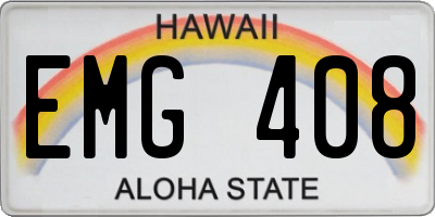 HI license plate EMG408