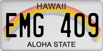 HI license plate EMG409