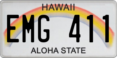 HI license plate EMG411