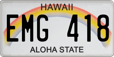 HI license plate EMG418