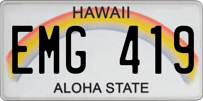 HI license plate EMG419