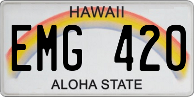 HI license plate EMG420