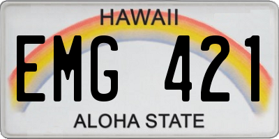 HI license plate EMG421