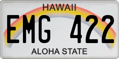 HI license plate EMG422