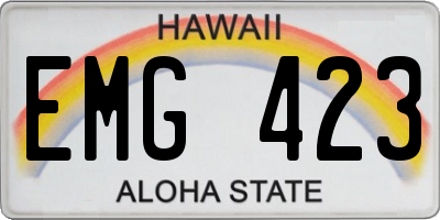 HI license plate EMG423