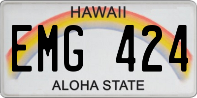HI license plate EMG424