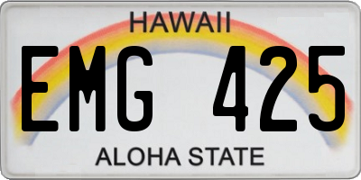 HI license plate EMG425