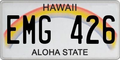 HI license plate EMG426