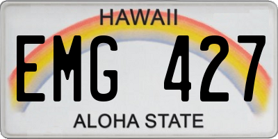 HI license plate EMG427