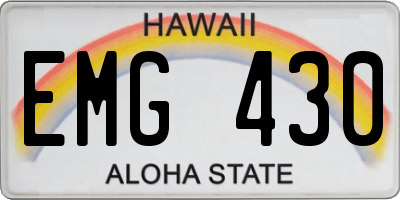 HI license plate EMG430