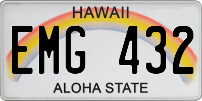 HI license plate EMG432