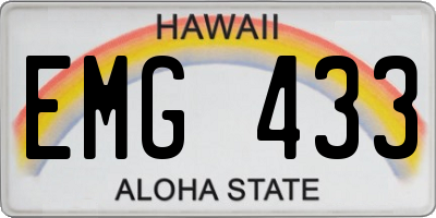 HI license plate EMG433
