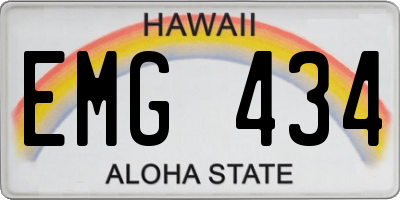HI license plate EMG434