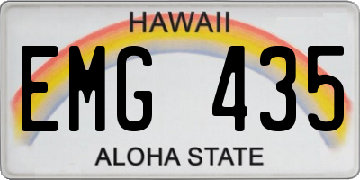 HI license plate EMG435