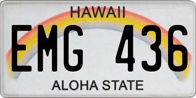 HI license plate EMG436