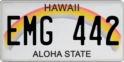 HI license plate EMG442