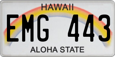 HI license plate EMG443