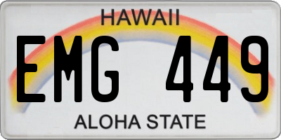 HI license plate EMG449