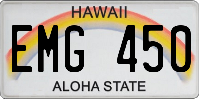 HI license plate EMG450