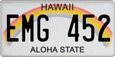 HI license plate EMG452