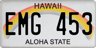 HI license plate EMG453