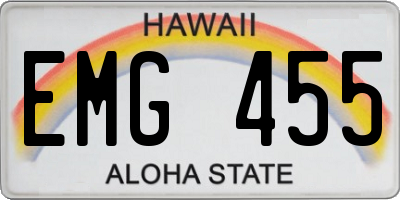 HI license plate EMG455