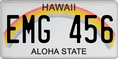 HI license plate EMG456