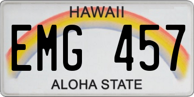 HI license plate EMG457