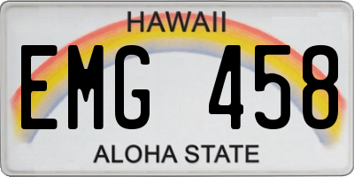 HI license plate EMG458
