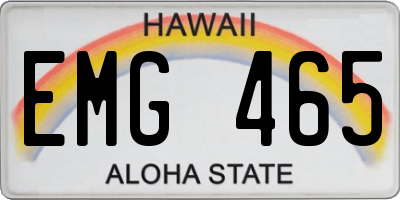 HI license plate EMG465