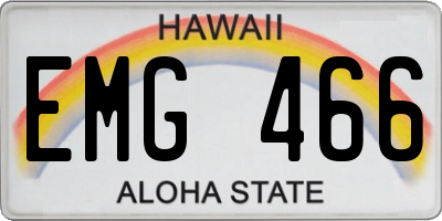 HI license plate EMG466