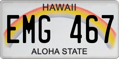 HI license plate EMG467