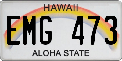 HI license plate EMG473