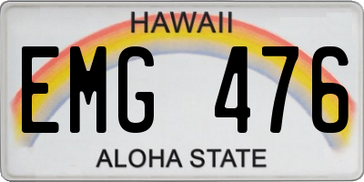 HI license plate EMG476