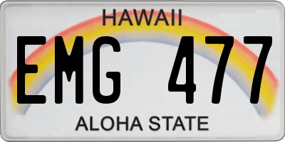 HI license plate EMG477