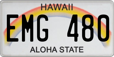 HI license plate EMG480