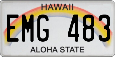 HI license plate EMG483