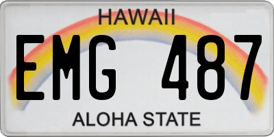 HI license plate EMG487