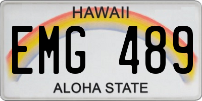 HI license plate EMG489