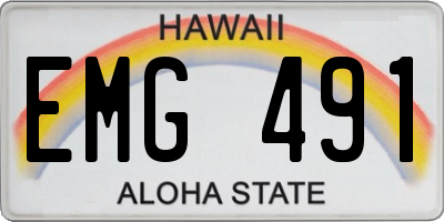 HI license plate EMG491
