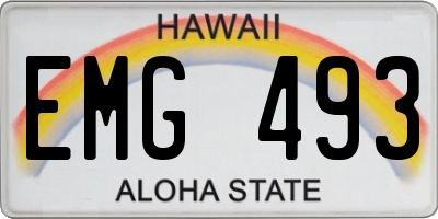 HI license plate EMG493