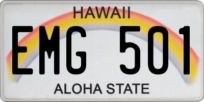 HI license plate EMG501